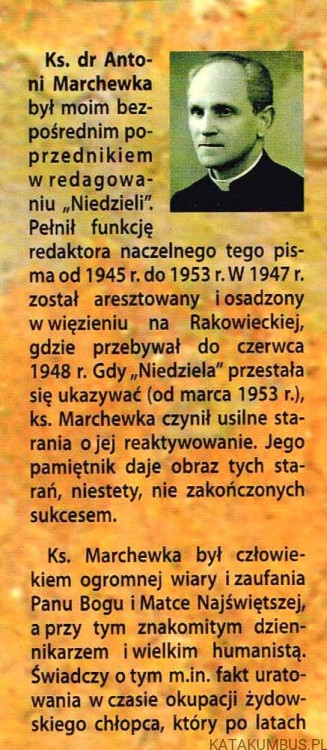 Nadejdzie kiedyś dzień wolności. Wspomnienia. Ks. ANTONI MARCHEWKA