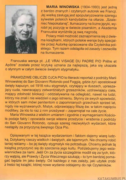 Prawdziwe oblicze Ojca Pio. MARIA WINOWSKA