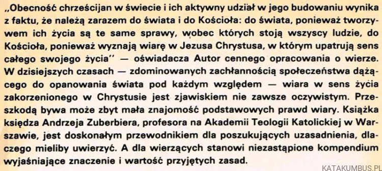 Wierzę. Podstawowe prawdy wiary. ANDRZEJ ZUBERBIER