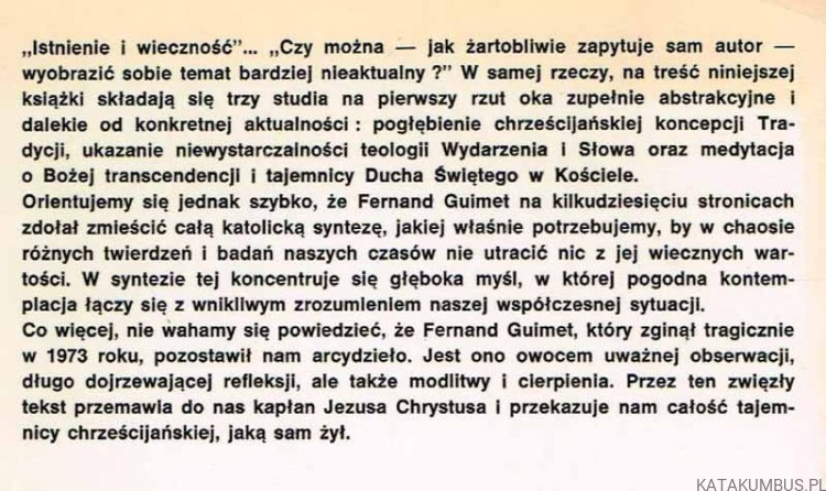 Istnienie i wieczność. FERNAND GUIMET