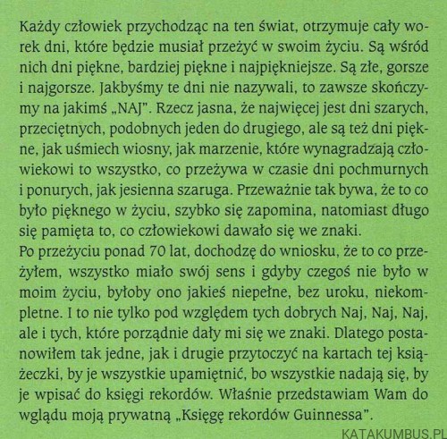 Moja prywatna księga "Rekordów Guinnessa". ks. BRONISŁAW KANT SDB