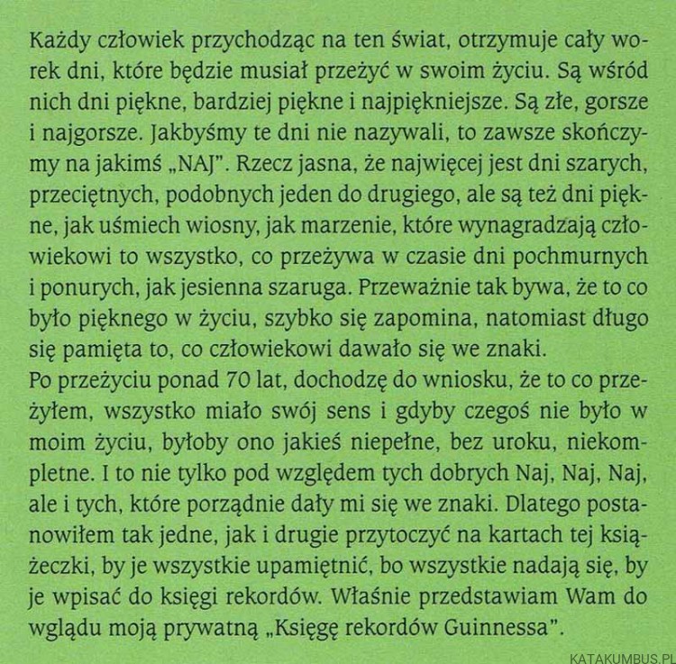Moja prywatna księga "Rekordów Guinnessa". ks. BRONISŁAW KANT SDB