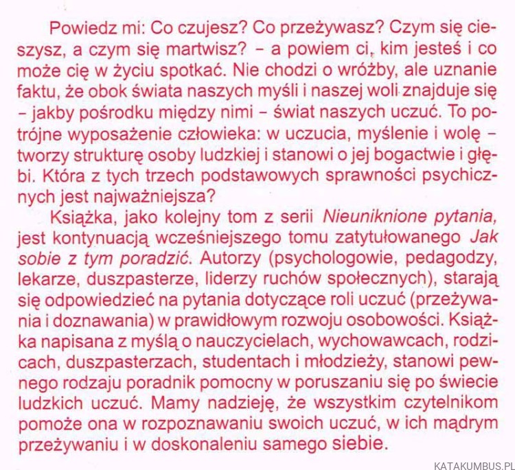 Świat ludzkich uczuć. red. WŁADYSŁAW SZEWCZYK