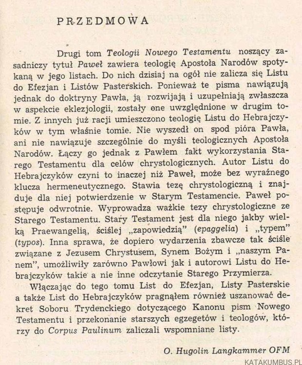 Teologia Nowego Testamentu cz.2. HUGOLIN LANGKAMMER