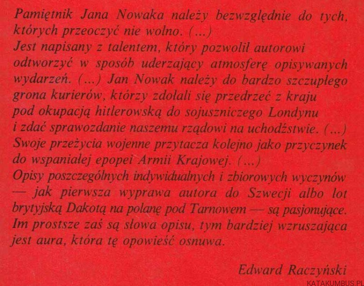 Kurier z Warszawy. JAN NOWAK