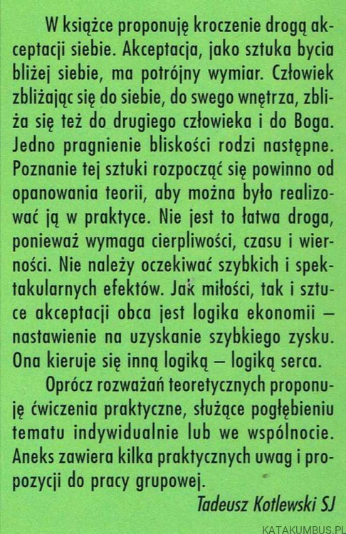 Akceptacja siebie. TADEUSZ KOTLEWSKI SJ