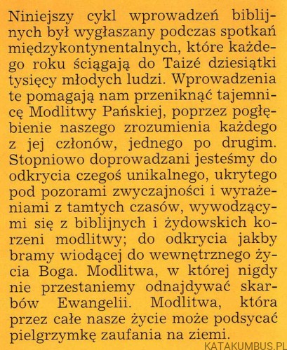 Ojcze nasz... w Biblii i w życiu. BRAT JOHN Z TAIZE