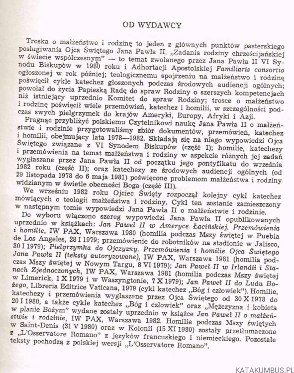 Jan Paweł II o małżeństwie i rodzinie 1978-1982. OPR. JARMILA SOBIEPAN