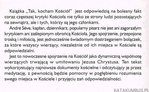 Tak, kocham Kościół. ANDRE SEVE2