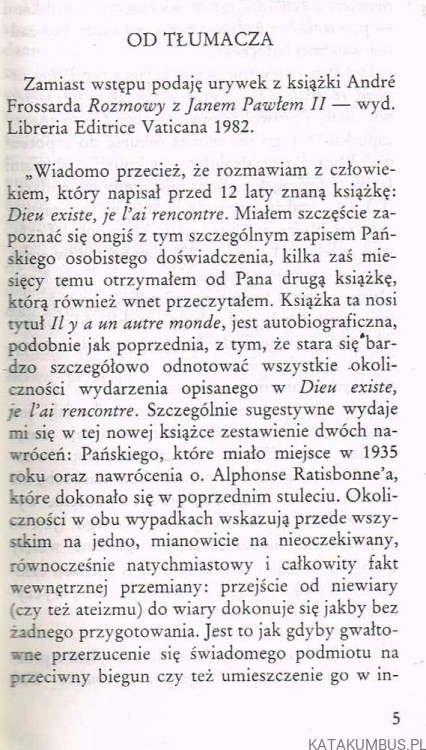 Istnieje inny świat. ANDRE FROSSARD