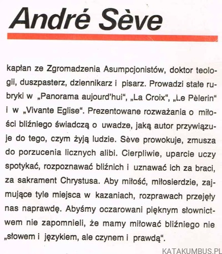 Spróbuj kochać naprawdę. ANDRE SEVE