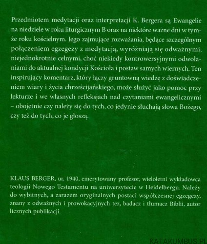 Ewangelia Naszego Pana Jezusa Chrystusa. Rok B. KLAUS BERGER