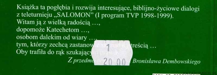 Tele - Salomon radzi. ks. JANUSZ TARNOWSKI