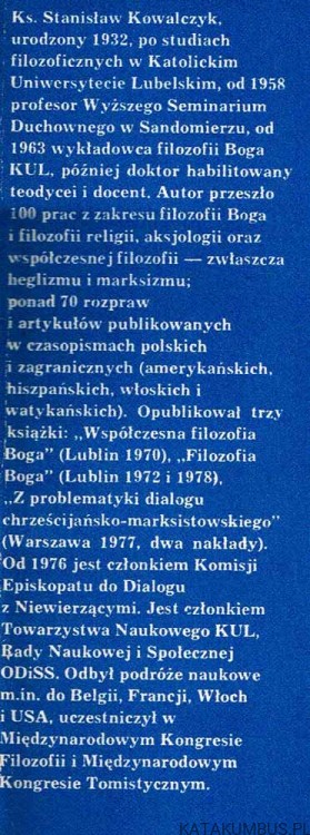 Podstawy światopoglądu chrześcijańskiego. ks. STANISŁAW KOWALCZYK