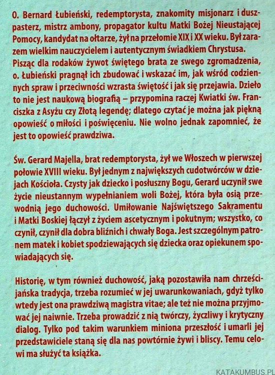 Żywot Świętego Brata Gerarda Majelli. BERNARD ŁUBIEŃSKI CSSR