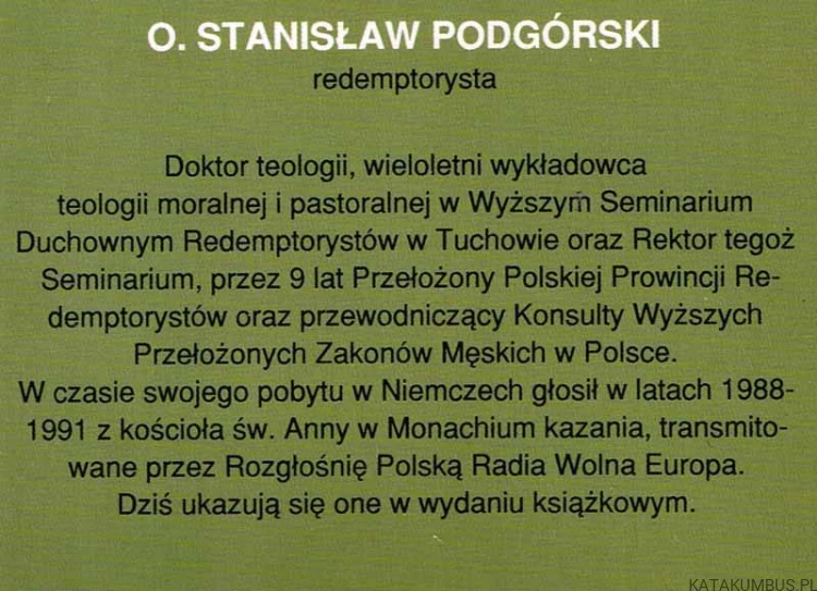 Słowa o Słowie. Kazania radiowe. Rok C. STANISŁAW PODGÓRSKI CSSR