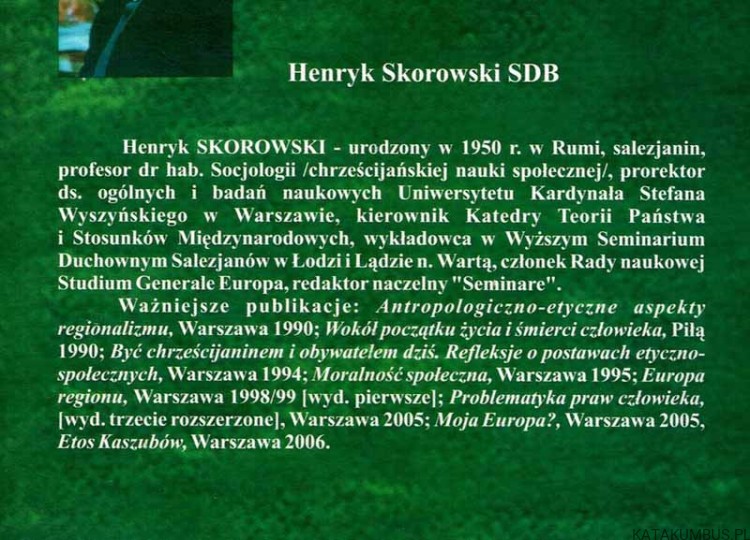 Europa regionu. HENRYK SKOROWSKI