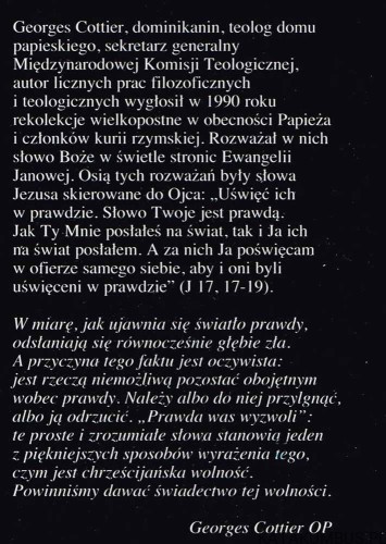 Uświęceni w prawdzie. GEORGIES COTTIER OP