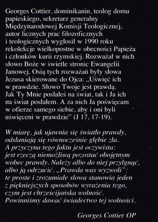 Uświęceni w prawdzie. GEORGIES COTTIER OP