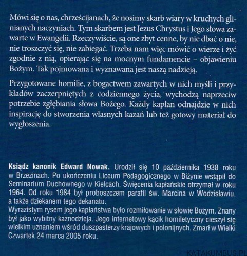 Skarb w glinianych naczyniach. Rok B tom I. ks.EDWARD NOWAK