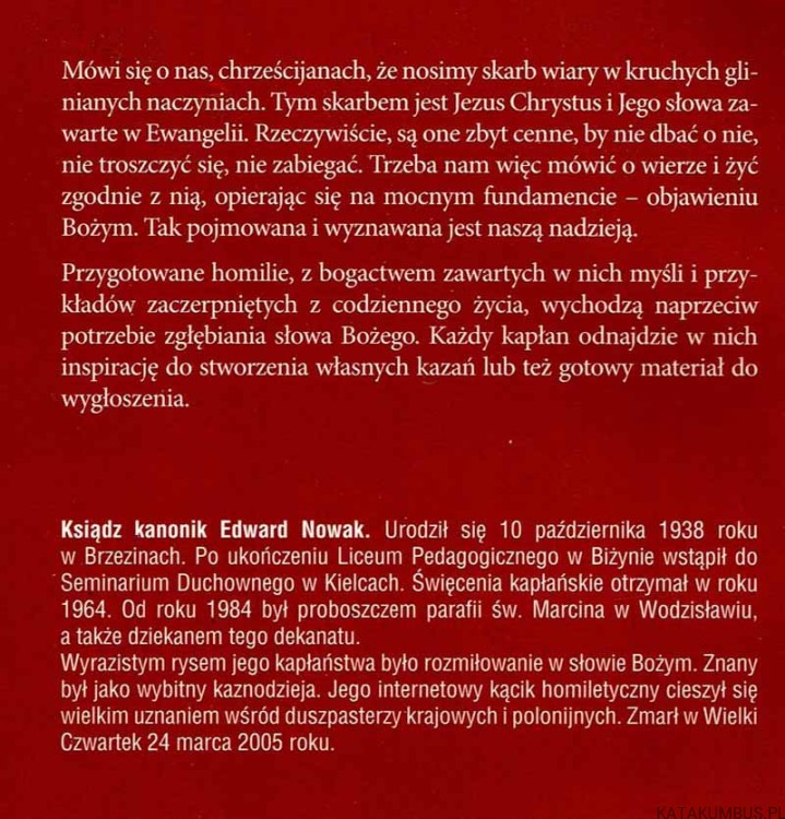 Skarb w glinianych naczyniach. Rok B tom II. ks. EDWARD NOWAK