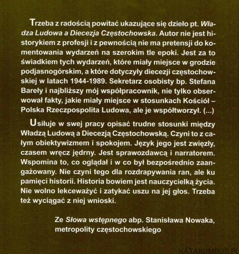 Władza ludowa a Diecezja Częstochowska. ks. MARIAN MIKOŁAJCZYK