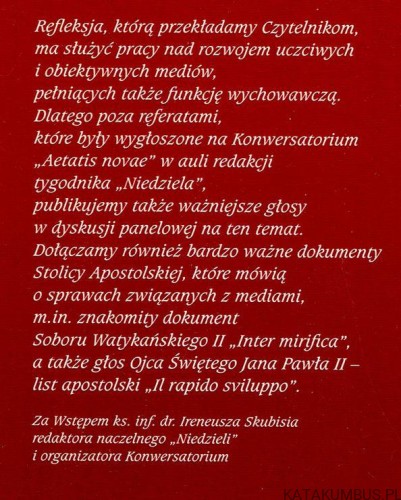 Mediokracja w Polsce. Red. Ks. IRENEUSZ SKUBIŚ