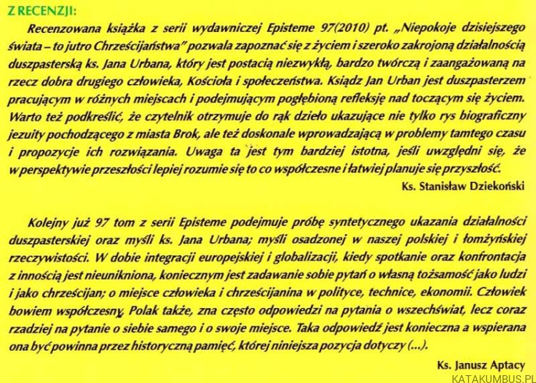 Niepokoje dzisiejszego świata - to jutro chrześcijaństwa. Red. Ks. JAROSŁAW SOKOŁOWSKI