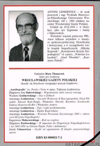 Polacy na przełomie XX i XXI. Tom II. ANTONI LENKIEWICZ
