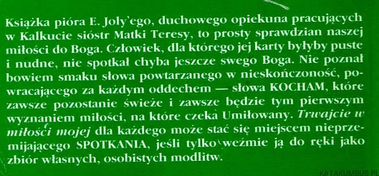 Trwajcie w miłości mojej. EDWARD LE JOLY