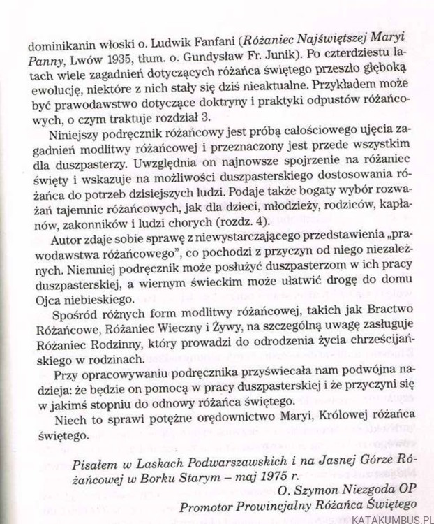 Różaniec święty modlitwą ewangeliczną. O.SZYMON NIEZGODA OP
