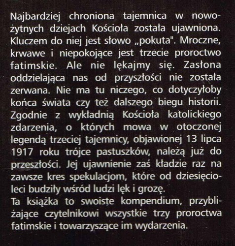 Ostatnia Tajemnica Fatimska. CRISTA KRAMER VON REISSWITZ
