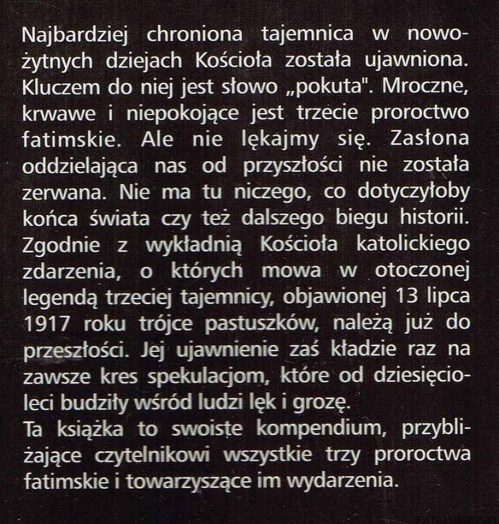 Ostatnia Tajemnica Fatimska. CRISTA KRAMER VON REISSWITZ