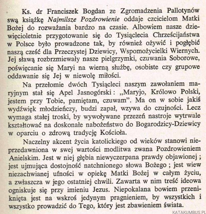 Najmilsze pozdrowienie. FRANCISZEK BOGDAN SAC