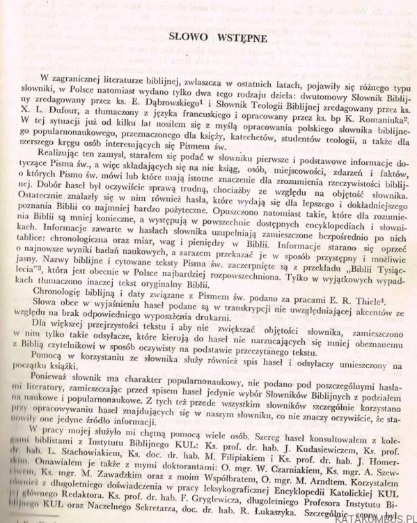 Słownik biblijny. O. HUGOLIN LANKKAMMER OFM