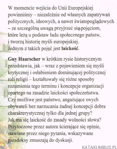 Laickość. Kościół, państwo, religia. GUY HAARSCHER