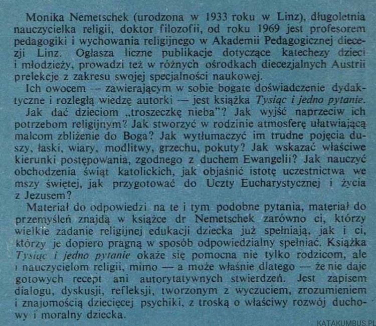 Tysiąc i jedno pytanie. MONIKA NEMETSCHEK