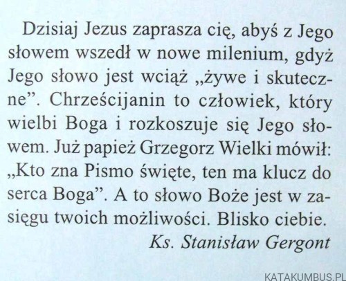 Moc Słowa Bożego. Homilie rok B. ks. STANISŁAW GERGONT