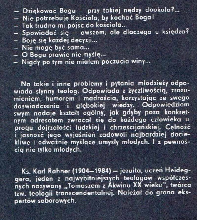 Mój problem. Karl Rahner