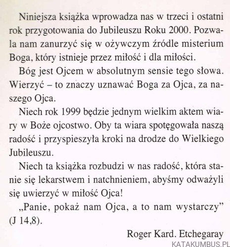 Bóg, Ojciec Miłosierdzia / Komisja Teologiczno-Historyczna Wielkiego Jubileuszu Roku 2000