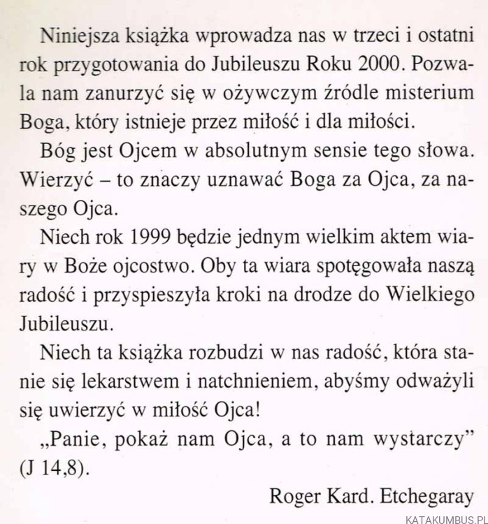 Bóg, Ojciec Miłosierdzia / Komisja Teologiczno-Historyczna Wielkiego Jubileuszu Roku 2000