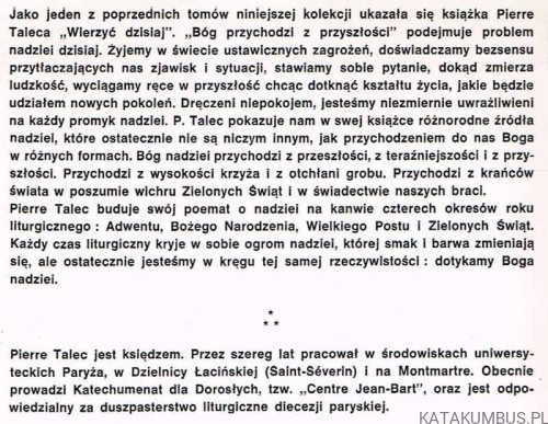Bóg przychodzi z przyszłości. PIERRE TALEC