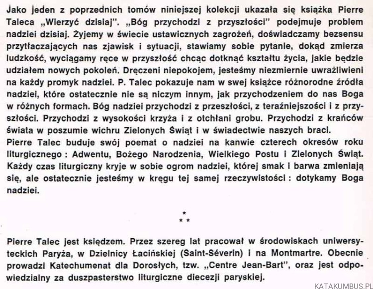 Bóg przychodzi z przyszłości. PIERRE TALEC