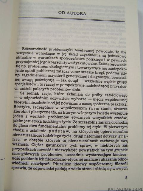 Granice życia. Dylematy współczesnej bioetyki. Ks. TADEUSZ ŚLIPKO SJ
