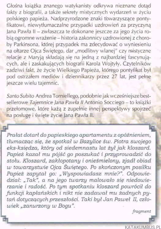 Santo subito. Tajemnice świętości Jana Pawła II. ANDREA TORNIELLI