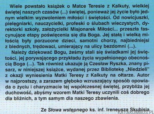 Święta z Kalkuty. CZESŁAW RYSZKA