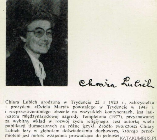Tylko jedno. CHIARA LUBICH
