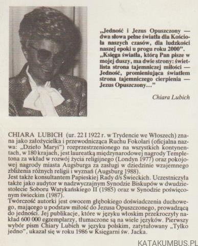 Klucz do jedności. CHIARA LUBICH