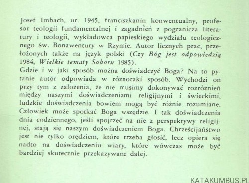 Wiara z doświadczenia / Josef Imbach