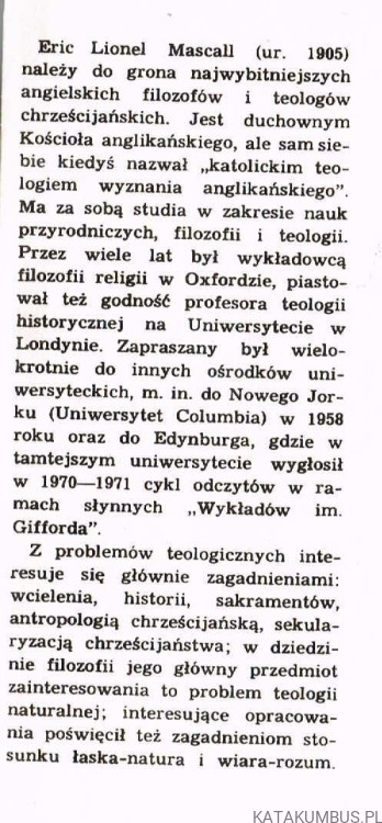 Otwartość bytu. Eric Lionel Mascall